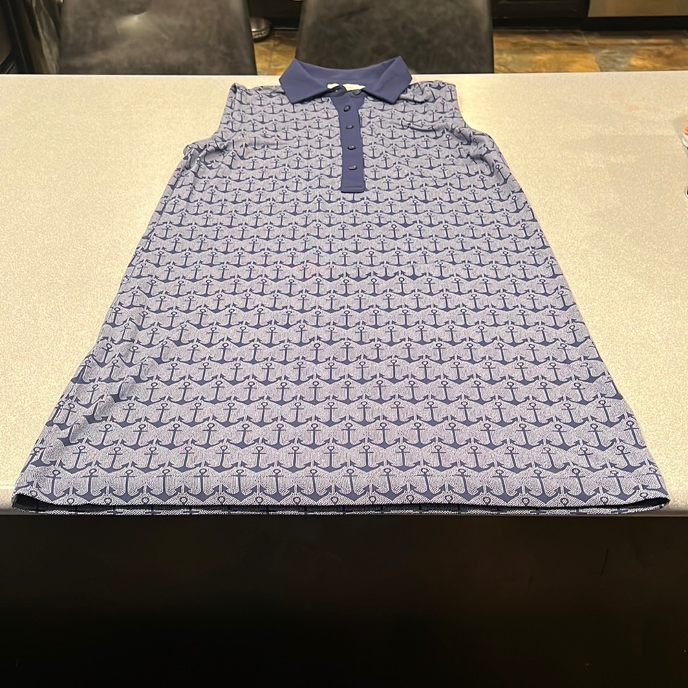 Vineyard Vines Blue Anchor Print Dress